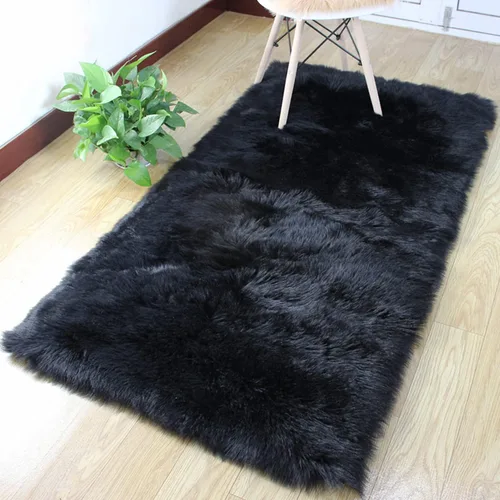 Vista 3 de Alfombra de piel de oveja sintética de Chitone, para dormitorio de bebé, para decoración del hogar