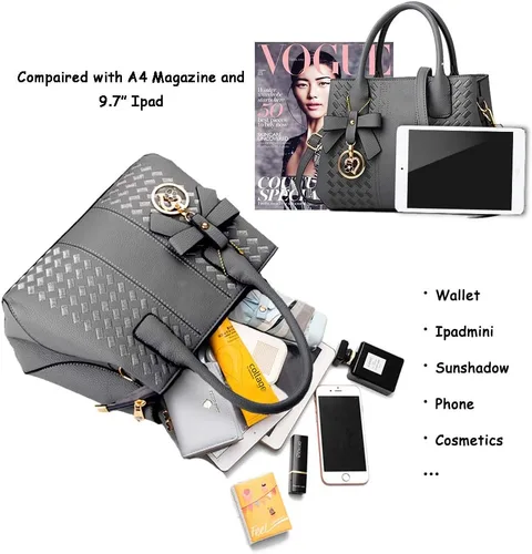 Vista 4 de Bolsos de mano para mujer de piel sintética de PU, bolso de hombro