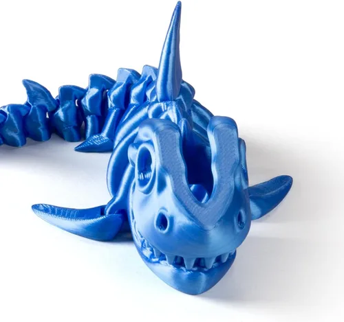 Vista 4 de Juguete de tiburón articulado impreso en 3D, divertido diseño de esqueleto móvil para decoración de escritorio, antiestrés y descompresión, lindo