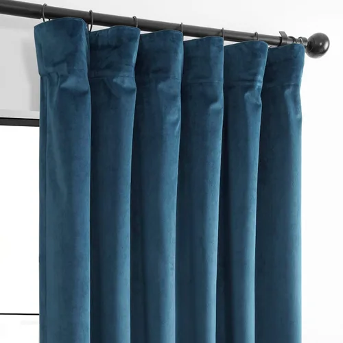 Vista 4 de HPD Half Price Drapes Cortinas Básicas de Terciopelo Deluxe para Oscurecer Habitaciones con Bolsillo para Varilla - Juego de 2 Paneles - Cortinas