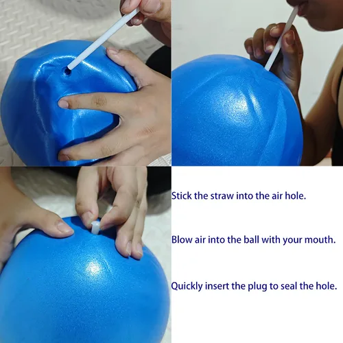 Vista 5 de Mini pelota de ejercicio de 9 pulgadas - Pelota de yoga y pilates portátil con superficie antideslizante para entrenamiento central, fitness - Uso