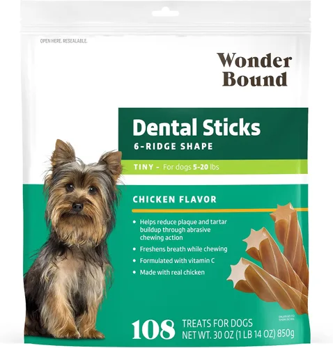 Vista 12 de Marca Amazon – Wonder Bound - Palitos dentales con sabor a carne de res para perros grandes (más de 30 libras), forma de 6 crestas para control