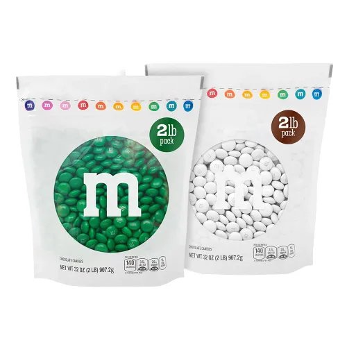 Vista 5 de M&M'S - Caramelo de chocolate con leche del día de San Patricio, bolsa resellable a granel de 2 libras