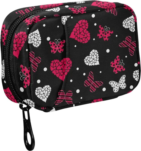 Vista 28 de Fustylead Organizador estético de píldoras de hongos rojos Amanita, bolsa de viaje, pequeño estuche portátil para píldoras para vitaminas y aceite