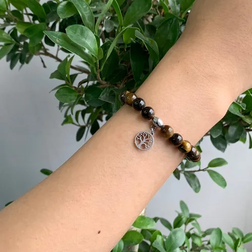 Vista 5 de Hevont Regalos de árbol de la vida para mujeres, pulseras de relajación curativas de piedra natural de 0.315 pulgadas (0.315 in), piedras de cristal