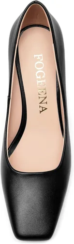 Vista 3 de FOGEENA Zapatos de tacón alto con puntera cuadrada para mujer, estilo casual, de 3.34 pulgadas