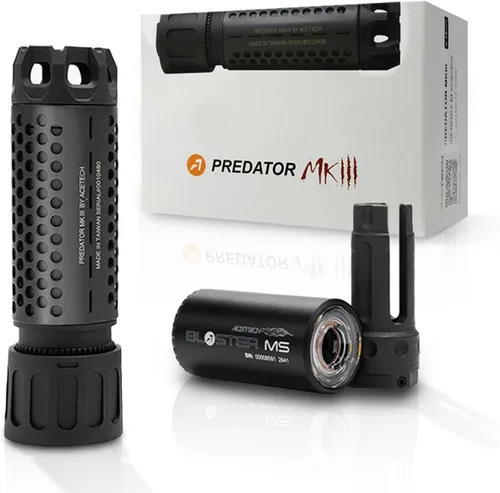 Vista 6 de ACETECH Airsoft Riffle Tracer Unit Predator MKIII 14mm CCW Negative Thread QD Adaptror Glow in The Dark BB LED Lighting Effect Negro