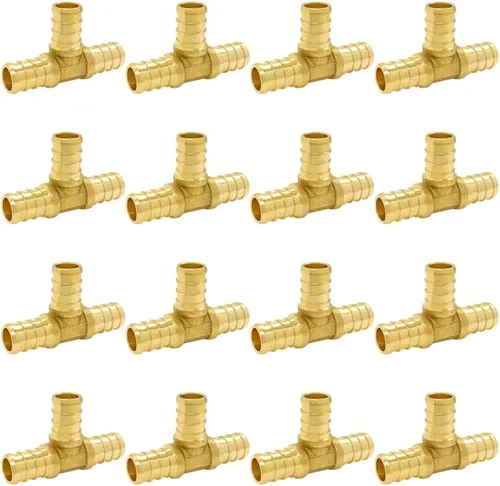 Vista 10 de Hooshing 5 unids 1/2 pulgada Tee PEX montaje Soild latón Barb Crimp accesorios para manguera de tubo PEX