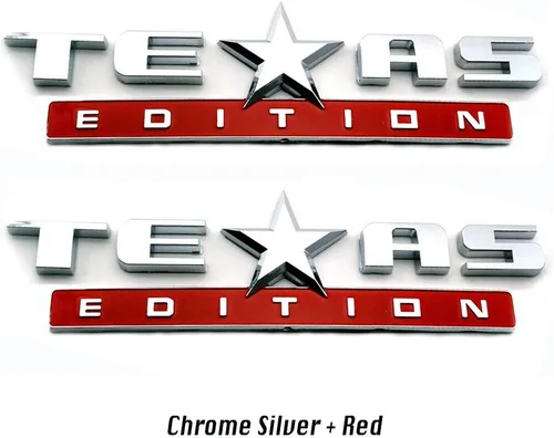 Vista 7 de 2 unidades plateado+rojo 3D Texas Edition Emblema Universal Calcomanía para Camión Coche Vehículo Automóvil