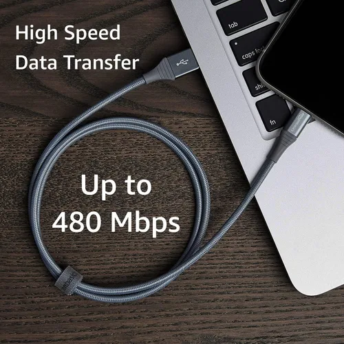 Vista 7 de Amazon Basics - Cable Lightning de nailon trenzado doble a USB, colección avanzada, cargador para iPhone certificado MFi
