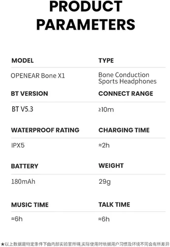 Vista 13 de Auriculares de conducción ósea, auriculares inalámbricos de oreja abierta con micrófono, Bluetooth 5.3, 6 horas de tiempo de uso, IPX5 y auriculares