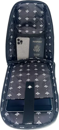 Vista 7 de Equinox - Mochila bandolera antirrobo, combinación antirrobo, bolsa de hombro impermeable cruzada casual, Grafito, Bandolera bandolera cruzada