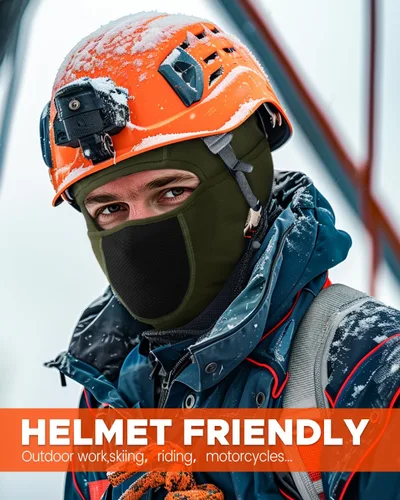 Vista 6 de Pasamontañas con diseño movible para hombres y mujeres, forro polar para invierno, para clima frío, esquí, trabajo al aire libre
