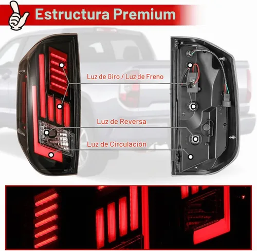 Vista 5 de Nixon Offroad Luces traseras para Toyota Tundra 2014 2015 2016 2017 2018 2019 2020 2021 Luces traseras LED Luces traseras Conjunto de luces traseras