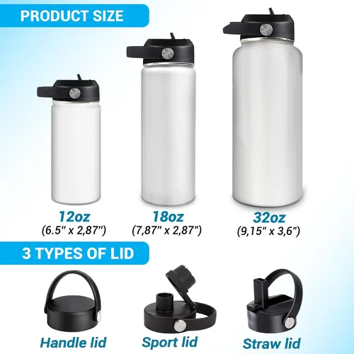 Vista 5 de Hyturtle Botella de agua personalizada de vaca, botella de acero inoxidable aislada con tapa a prueba de fugas, 18 onzas, 32 onzas, regalo