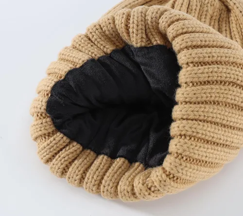 Vista 6 de Home Prefer Gorro de invierno para hombre, gorro de punto de vellón, gorro cálido para hombre y mujer