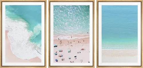 Vista 106 de Ashbrook Set de Arte de Pared en Lienzo Enmarcado, Naturaleza, Horizonte de Playa Nebulosa, Ilustraciones de Área Silvestre, Bellas Artes, Paisaje