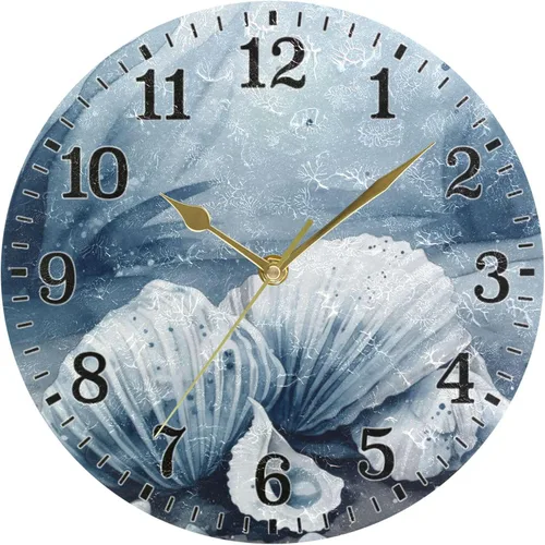 Vista 45 de JUNZAN Reloj de bañera con vino romántico espumoso y velas, reloj de pared silencioso de 10 pulgadas, pequeño reloj redondo, decoración de cocina