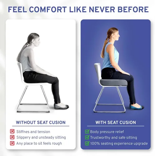 Vista 2 de Almohada para asiento extragrande para personas con sobrepeso ComfySure, con espuma viscoelástica, para silla de ruedas, oficina o coche, en gris