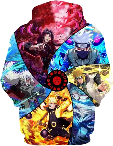 Vista 3 de EYEZER Sudadera con capucha de anime 3D para cosplay, sudadera con capucha de anime japonés
