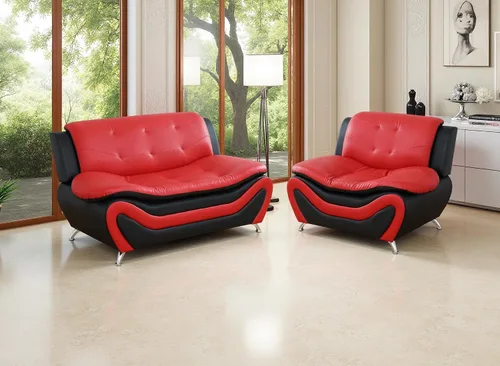 Vista 16 de Sofás de cuero, juego de sofás de sala, sofá para dormitorio, apartamento, juegos de muebles de sala de estar de cuero