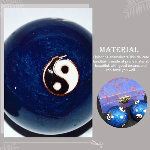 Vista 3 de Healifty 1 set Baoding Masaje de manos Esmalte Suave para Alivio y Salud de las Articulaciones para Ejercicio de Mano y Relajación