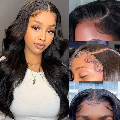 Vista 17 de Peluca de cabello humano estilo Bob para mujeres negras, 4x4, sin pegamento, encaje frontal, pelucas de cabello humano prearrancadas cortas