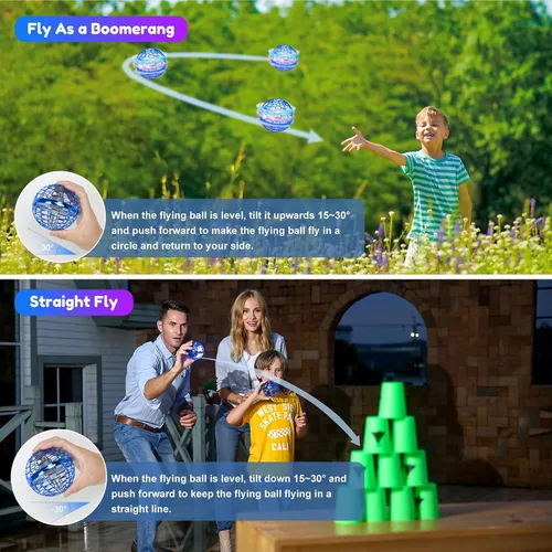 Vista 4 de Fly Orb Hover Ball Pelota Flotante Boomerang Spinner Drone Balls - Juguetes Geniales Regalos para Niños y Niñas de 6-15 Años (Azul) (Azul_01)