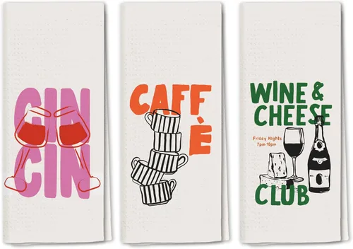 Vista 11 de Juego de 2 toallas de cocina italianas, decoración de cocina italiana, toallas de bar para camarero de cocina, paños de cocina retro para toallas