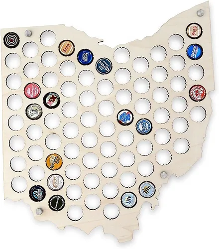 Vista 21 de Torched Tapa de cerveza Mapa Alabama, Estados Unidos tapa de cerveza titular decoración de pared, regalo para amantes de la cerveza para hombres