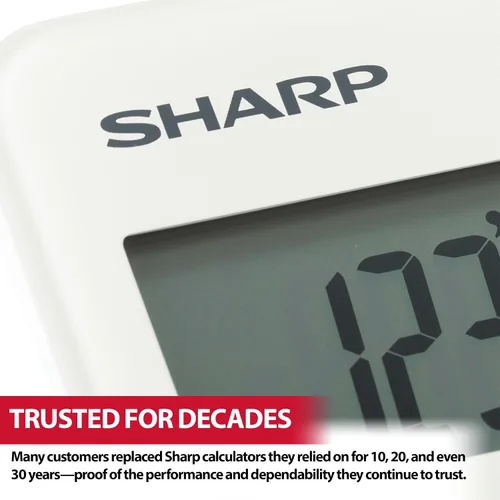 Vista 5 de Sharp Electronics EL-334TB Twin Power calculadora de 10 dígitos con soporte tipo atril, Blanco