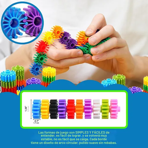 Vista 7 de Juguetes de bloques de construcción STEM para niños – Equipo educativo y seguro entrelazado juego de construcción – Desarrollar la creatividad