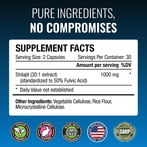 Vista 6 de Approved Science Himalayan Shilajit - 1000 mg porción, 50% ácido fúlvico - extracto 30:1 - Suplemento Shilajit de alta potencia - Probado por