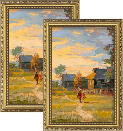 Vista 21 de eletecpro 8x10 Vintage Picture Frame, Glass Cover, Gold, 2-Pack Dorado