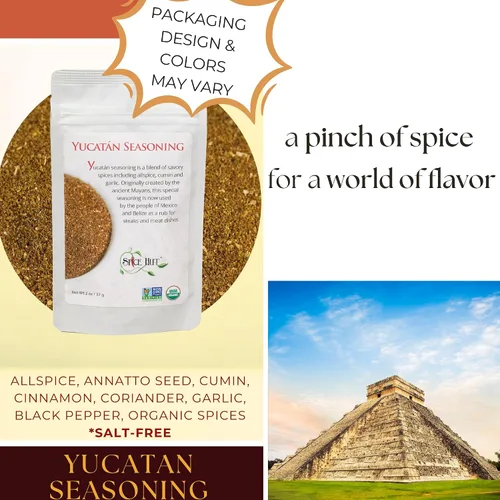 Vista 4 de Mezcla orgánica de condimentos de Yucatán, sin sal, auténtica mezcla de condimentos mexicanos latinoamericanos para cocinar pollo a la parrilla