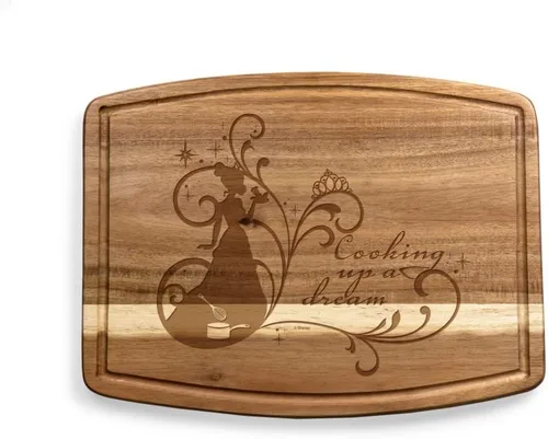 Vista 12 de PICNIC TIME Tabla de cortar oval de madera de acacia de la Mansión Encantada de Disney, (madera de acacia)