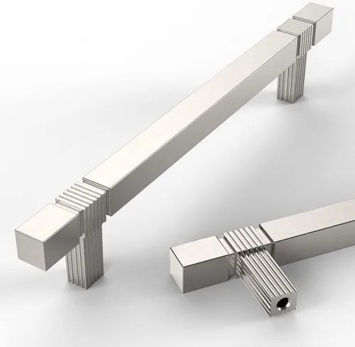 Vista 18 de Asidrama - Paquete de 6 manijas de gabinete de cocina color níquel satinado cepillado de 3.75 pulgadas (96mm), tiradores para gabinete, accesorios