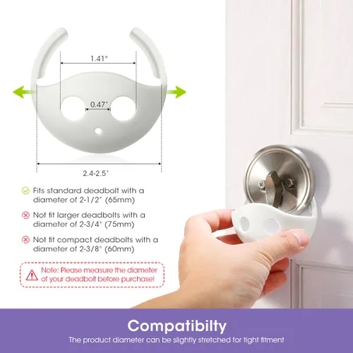 Vista 2 de Magicfour Cerradura de cerrojo a prueba de niños, paquete de 2 cerraduras de seguridad para puerta para niños, cerrojo de seguridad