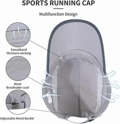 Vista 10 de Gorra deportiva de malla ligera de secado rápido para hombres y mujeres