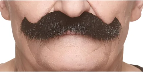 Vista 49 de Mustaches Self-Adhesive Fake Mustache, Synthetic Fur Costume Accessory Set Arqueólogo gris con blanco