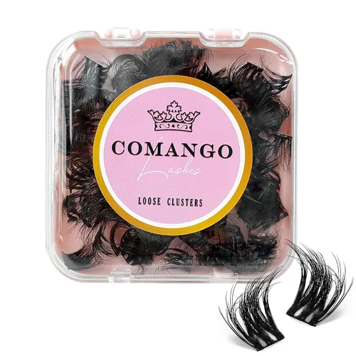 Vista 25 de CoMango Extensiones de pestañas individuales 3D de flores multicapa, sueltas, esponjosas, racimos de pestañas rizadas C/D, extensiones de pestañas