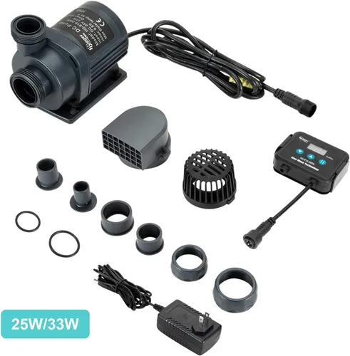 Vista 2 de hygger Bomba de agua sumergible silenciosa de 800 GPH y externa de 24 V, con controlador (configuración del 30% al 100%), potente bomba de retorno
