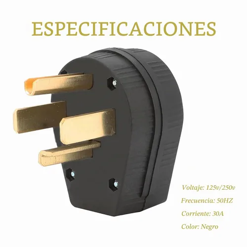 Vista 6 de Nema - Enchufe 14-30P de 125/250 voltios con 3 polos y 4 alambres de alta resistencia de grado industrial para secadora y rangos