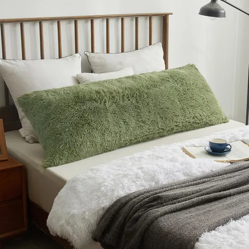 Vista 17 de XeGe Funda de Almohada Corporal de Felpa Suave, 20x54 Funda de Almohada Corporal Grande y Esponjosa, Boho de Piel Sintética Difusa Funda de Almohada