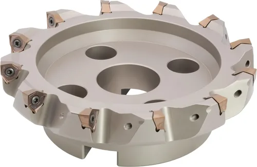 Vista 3 de Molino de cara indexable (Shell) de 2" 90°, para fresado de hombro cuadrado, diámetro del orificio del eje de 3/4", 4 flautas, con 4 piezas