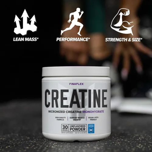 Vista 5 de FINAFLEX Creatina pura, sin sabor, 5.3 onzas, promueve la fuerza muscular, el tamaño y el rendimiento, monohidrato de creatina micronizado 100%