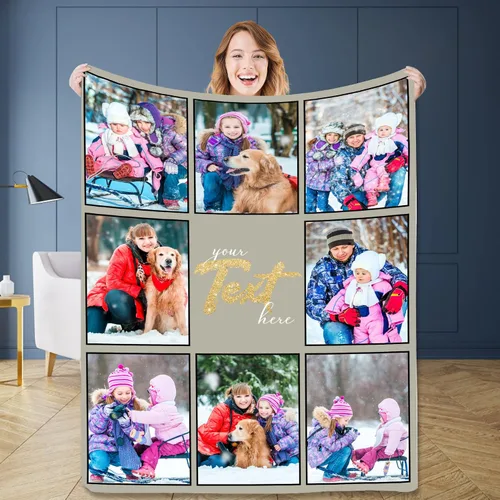 Vista 28 de Manta personalizada con imagen hecha en Estados Unidos, mantas personalizadas con fotos, nombres, manta suave personalizada con imagen personalizada
