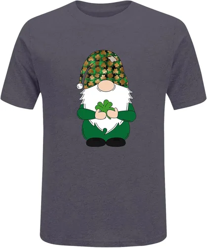 Vista 3 de Women's Classic-Fit St. Patrick's Day Print T Shirt Temperament Short Sleeve Tops Hide Belly Round Neck Blouses