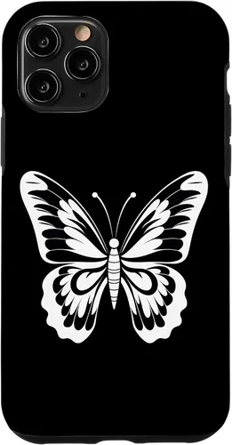 Vista 27 de Funda gráfica de mariposa blanca y negra para iPhone 16