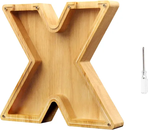 Vista 21 de TAONE Alcancía personalizada para niños, con grabado láser y letras de madera personalizadas